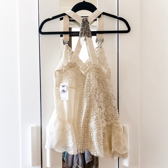 NWT Free People Mountain Laurel Suspender Lace Top - Picture 3 of 6